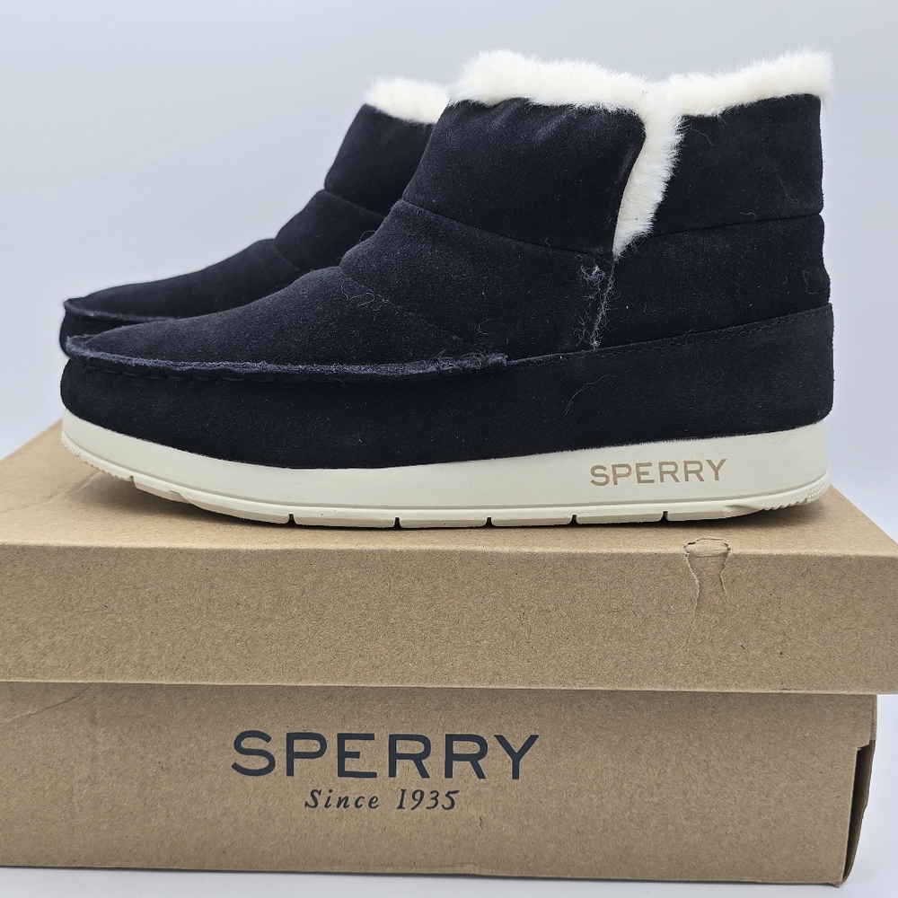 NIB Sperry Moc-Sider Booties, Black, Women's 5.5M - Picture 7 of 16